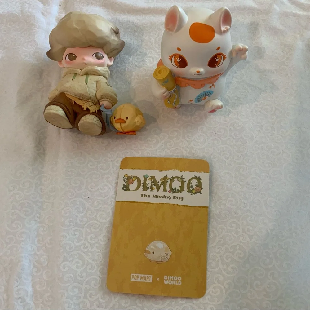 POP MART DIMOO The Missing Day Series Quacky Stroll & Lucky Cat Figure Lot